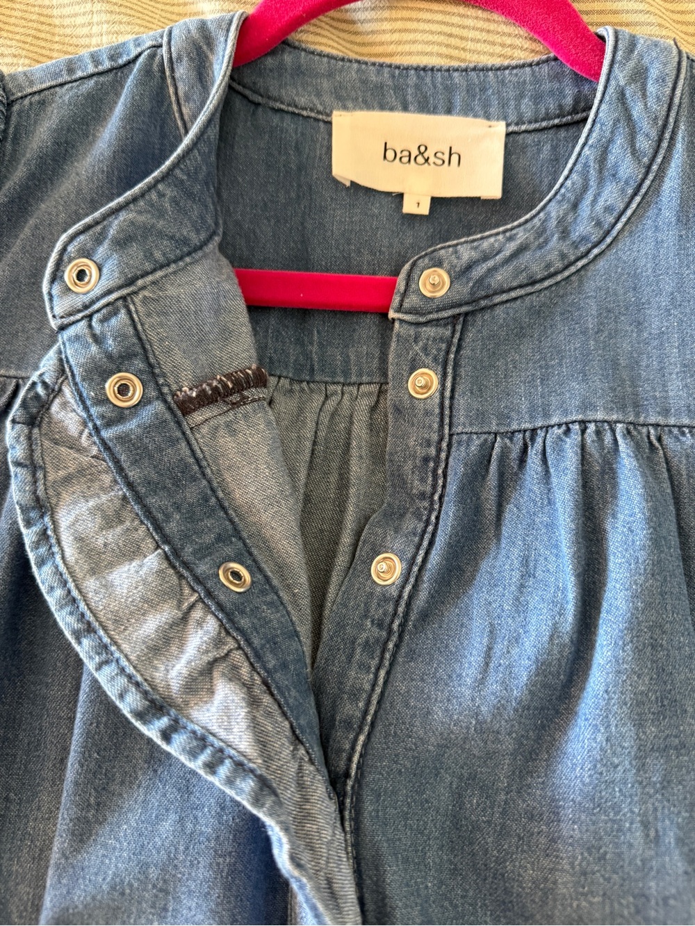 ba&sh denim puff-sleeve dress - Picture 2 of 9